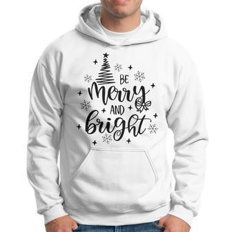 Be-Merry And Bright Christmas Pajama Cool X-Mas Tree Men Hoodie Graphic Print Hooded Sweatshirt - Thegiftio UK