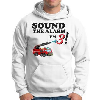 Birthday 3 Year Old Fire Fighter Truck | 3Th Bday Hoodie - Seseable