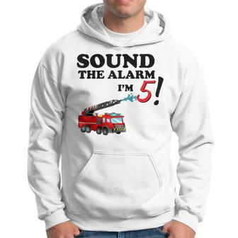 Birthday 5 Year Old Fire Fighter Truck | 5Th Bday Hoodie - Seseable