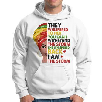 Black History Month African Woman Afro I Am The Storm V8 Hoodie - Seseable