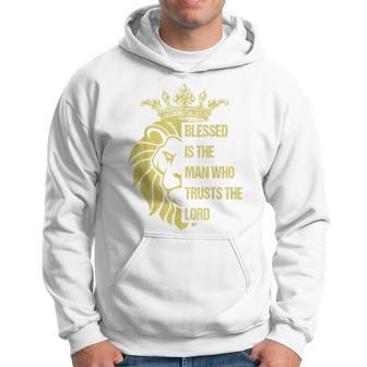 Blessed Is The Man Jesus Lord God Christian Faith Verse Lion Hoodie - Seseable
