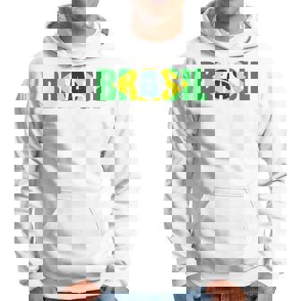 Brazil Football Fans Flag Brazil Sport National Pride Men Hoodie Graphic Print Hooded Sweatshirt - Thegiftio