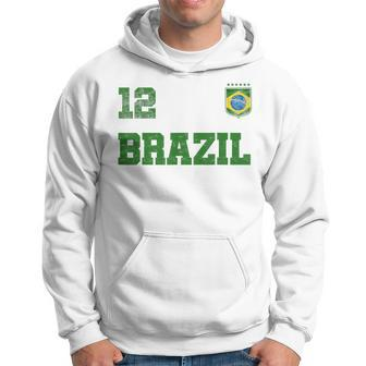 Brazil Jersey Number Twelve Brazilian Futebol Soccer V2 Men Hoodie - Thegiftio UK