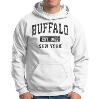 Buffalo New York Ny Vintage Sports Design Black Design Men Hoodie Graphic Print Hooded Sweatshirt - Seseable