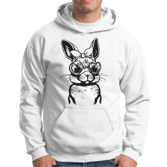 Bunny Face With Glasses And Messy Bun For Girls Womens Kids Hoodie | Mazezy