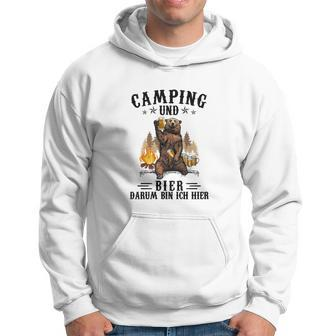 Camping und Bier Herren Hoodie, Lustiges Outdoor Freizeitshirt - Seseable