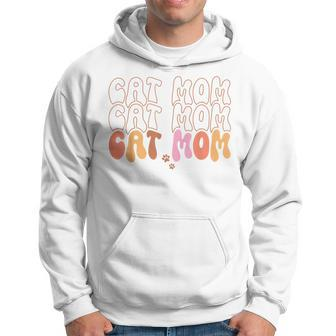 Cat Mom Retro Groovy Cats Adoption Mothers Day Hoodie | Mazezy
