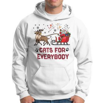 Cats For Everybody Ugly Christmas Cat Funny Xmas Favorite Men Hoodie Graphic Print Hooded Sweatshirt - Seseable