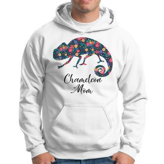 Chameleon Mom Pet Floral Reptile Lover Lizard Mother’S Day Men Hoodie Graphic Print Hooded Sweatshirt - Seseable