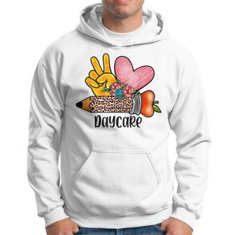 Childcare Provider Life Peace Love Child Care Daycare Funny Hoodie - Seseable