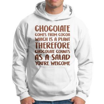 Chocolate Counts As A Salad Funny Hoodie - Monsterry