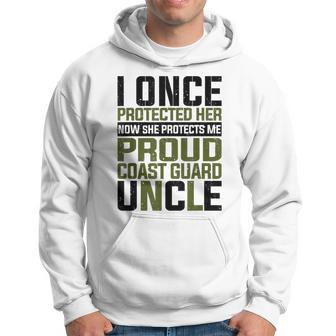 Coast Guard Now She Protects Me Proud Coast Guard Uncle Hoodie - Seseable