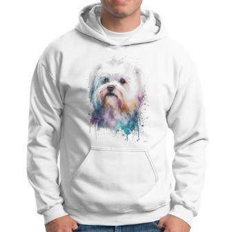 Colorful Maltese Dog Lover Dad Mom Boy Girl Funny Hoodie | Mazezy