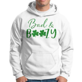 Cute Bad And Boozy Cute Shamrock Green Funny St Patricks Day Hoodie | Mazezy UK