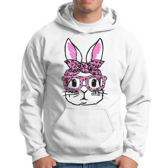 Cute Bunny Face Tie Dye Glasses Headband Happy Easter Day Hoodie | Mazezy