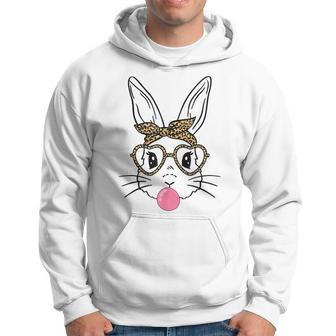 Cute Bunny With Bandana Heart Glasses Bubblegum Easter Day V2 Hoodie | Mazezy