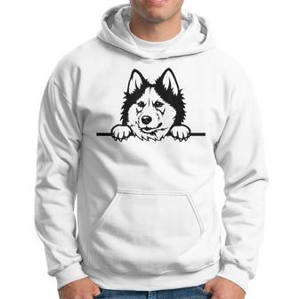 Cute Siberian Husky Dog Face Pup Pet Puppy Lover Dad Mom Hoodie
