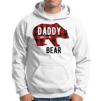 Daddy Bear Black Red Buffalo Plaid Bear Gift For Dad Gift For Mens Hoodie | Mazezy