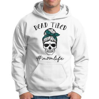 Dead Tired Mom Life Leopard Skull Sunglasses Mothers Day Hoodie | Mazezy UK