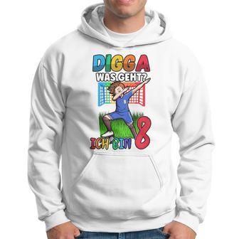 Digga Was Geht Ich Bin 8 Fußball Junge Dabbing Hoodie für den 8. Geburtstag - Seseable