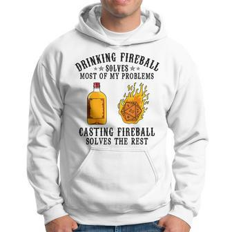 Drinking And Casting Fireball Lovers Whisky Dnds Funny Hoodie | Mazezy