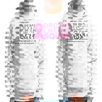 Drop It Like Its Squat 50 Day Challenge Breast Cancer Men Hoodie - Thegiftio UK