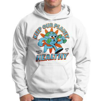 Earth Day Apr 22 Keep Our Planet Healthy Retro Character Hoodie | Mazezy