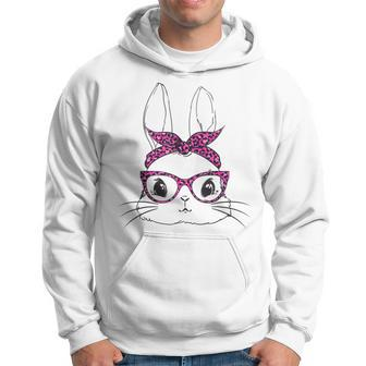Easter Bunny Pink Leopard Glasses Mama Kids Easter Girls Hoodie | Mazezy CA
