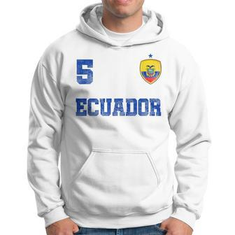 Ecuador Soccer Jersey Number Five Ecuadorian Flag Futebol Men Hoodie - Thegiftio UK