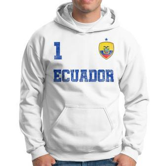Ecuador Soccer Jersey Number One Ecuadorian Flag Futebol Fan Men Hoodie - Thegiftio UK