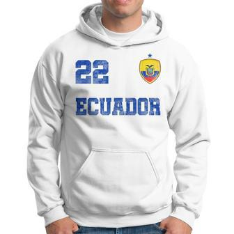 Ecuador Soccer Jersey Number Twenty-Two Ecuadorian Flag Fan Men Hoodie - Thegiftio UK