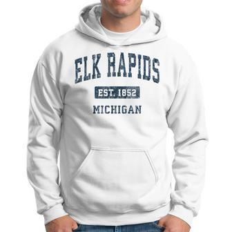 Elk Rapids Michigan Mi Vintage Athletic Sports Design Men Hoodie Graphic Print Hooded Sweatshirt - Thegiftio UK