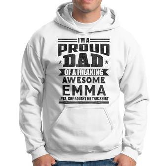 Family Fathers Day Dad Daughter Emma Name Men Hoodie - Seseable