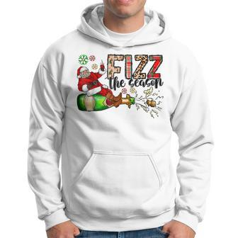 Fizz The Season Be Merry Santa Claus Drinking Xmas Men Hoodie - Thegiftio UK