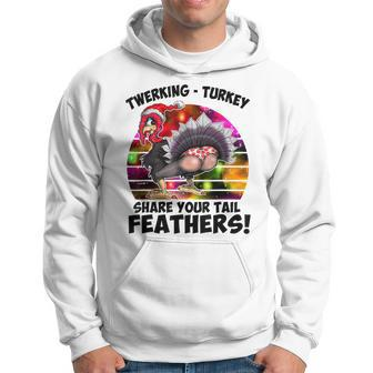 Funny Christmas Thanksgiving Twerking Turkey Humor Men Hoodie Graphic Print Hooded Sweatshirt - Seseable