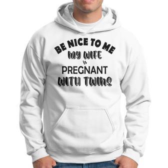 Funny Dad Pregnant Wife Twins Hoodie - Thegiftio UK