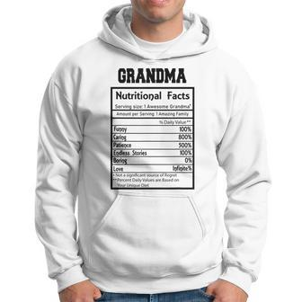 Funny Grandma Nutritional Facts Amazing Awesome Men Hoodie Graphic Print Hooded Sweatshirt - Seseable