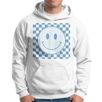 Funny Happy Face Checkered Pattern Smile Face Meme Hoodie | Mazezy
