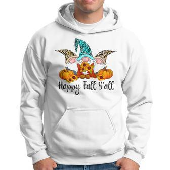 Funny Happy Fall Yall Gnome Leopard Pumpkin Autumn Gnomes Men Hoodie Graphic Print Hooded Sweatshirt - Thegiftio UK
