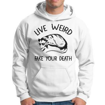 Funny Opossum Live Weird Fake Your Death Vintage Possum Hoodie - Seseable