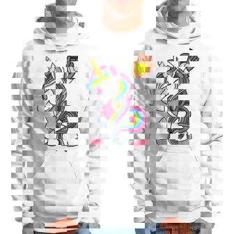 Girls Funny Dabbing Softball Unicorn Apparel Youth Dab Hoodie | Mazezy