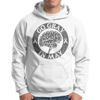 Go Gray In May Brain Cancer Tumor Awareness Wear Gray Ribbon Hoodie | Mazezy