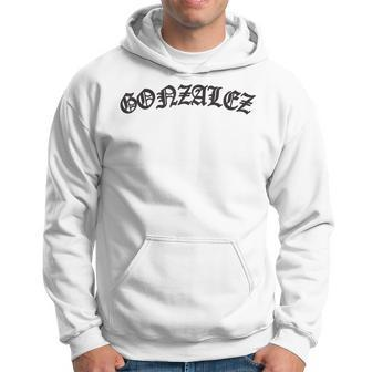 Gonzalez Old English Arched White Men Hoodie Graphic Print Hooded Sweatshirt - Thegiftio UK