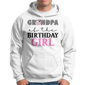 Grandpa Of The Birthday Girl Farm Cow Themed Family Matching Hoodie | Mazezy
