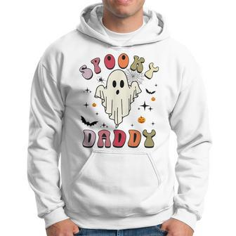 Groovy Spooky Daddy Retro Halloween Witchy Ghost Spooky Dad Hoodie | Mazezy