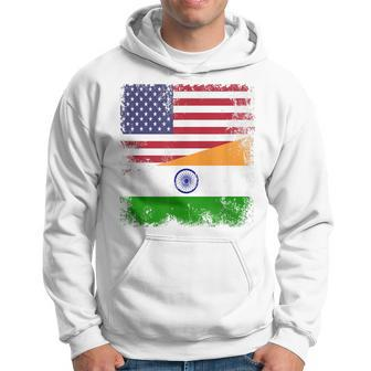 Half Indian Flag | Vintage India Usa Gift Hoodie - Seseable