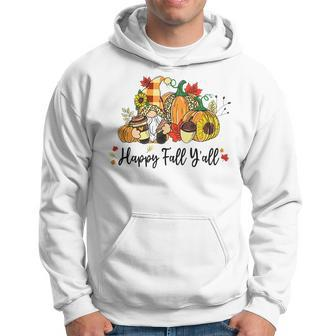 Happy Fall Yall Gnome Leopard Pumpkin Autumn Gnomes Men Hoodie Graphic Print Hooded Sweatshirt - Thegiftio UK