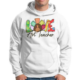 Happy Hallothanksmas Art Teacher Love Thanksgiving Men Hoodie Graphic Print Hooded Sweatshirt - Thegiftio UK