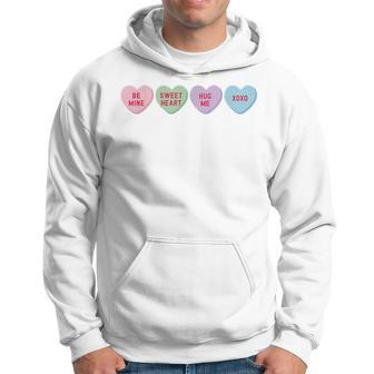 Happy Valentines Day Candy Conversation Hearts Men Hoodie Graphic Print Hooded Sweatshirt - Seseable