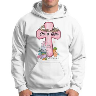 He Is Risen Bunny Cross Vintage Happy Easter Day 2023 Hoodie | Mazezy